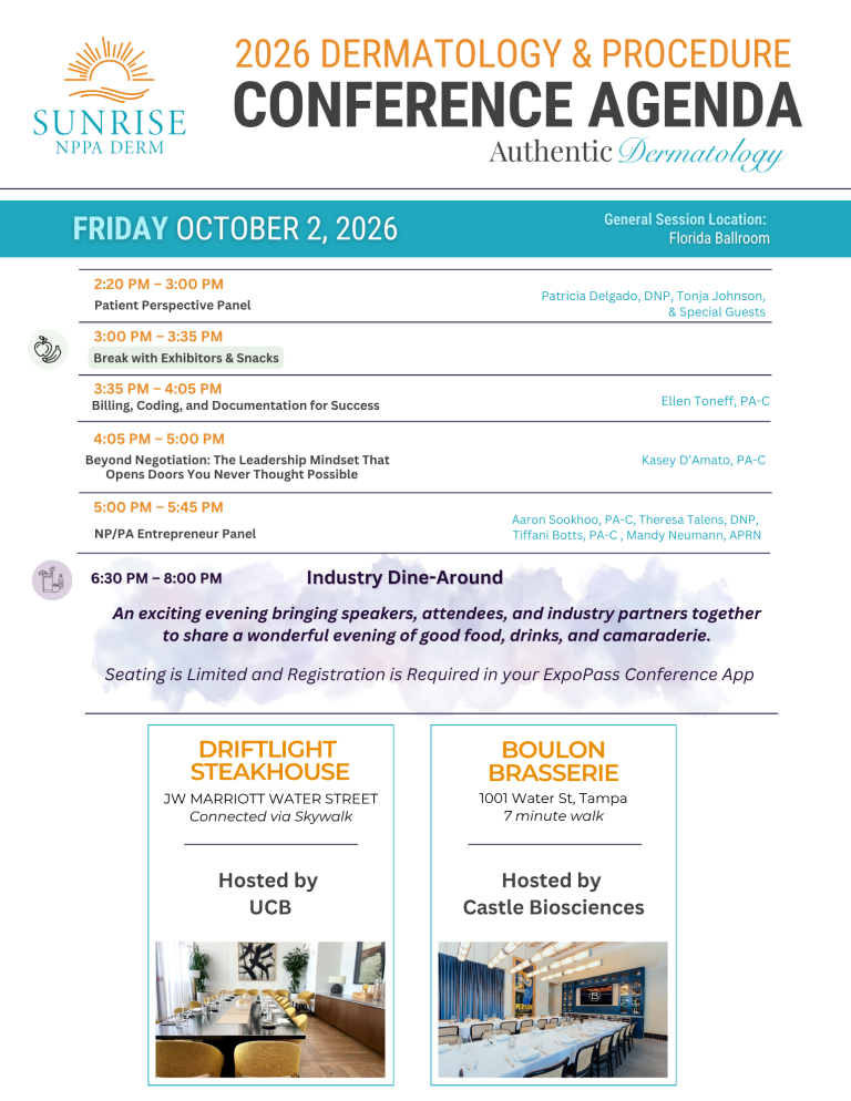 Agenda for second half of Friday October 2, 2026